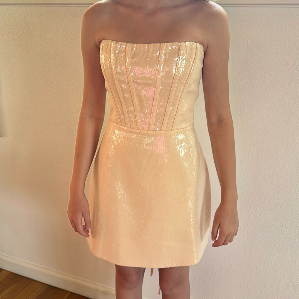Altar’d State Tamia Light Pink Sequin Dress, so beautiful and gorgeous.